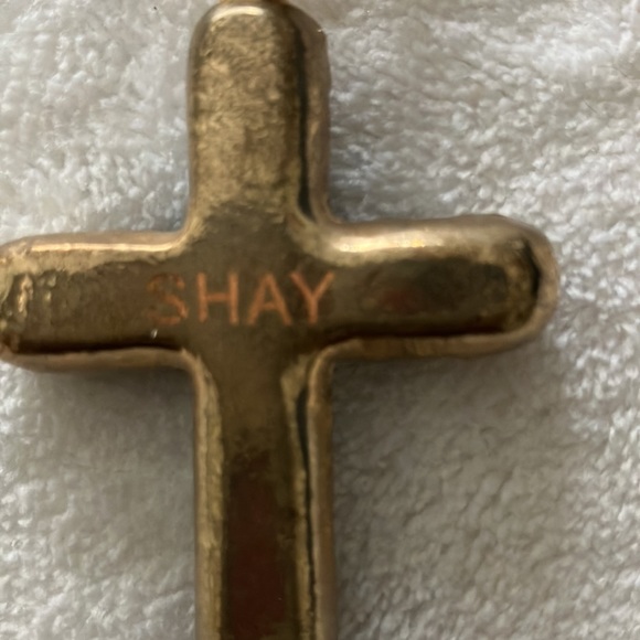 Heavy Gold Tone and Black Leather Cross by Shay - Picture 5 of 5